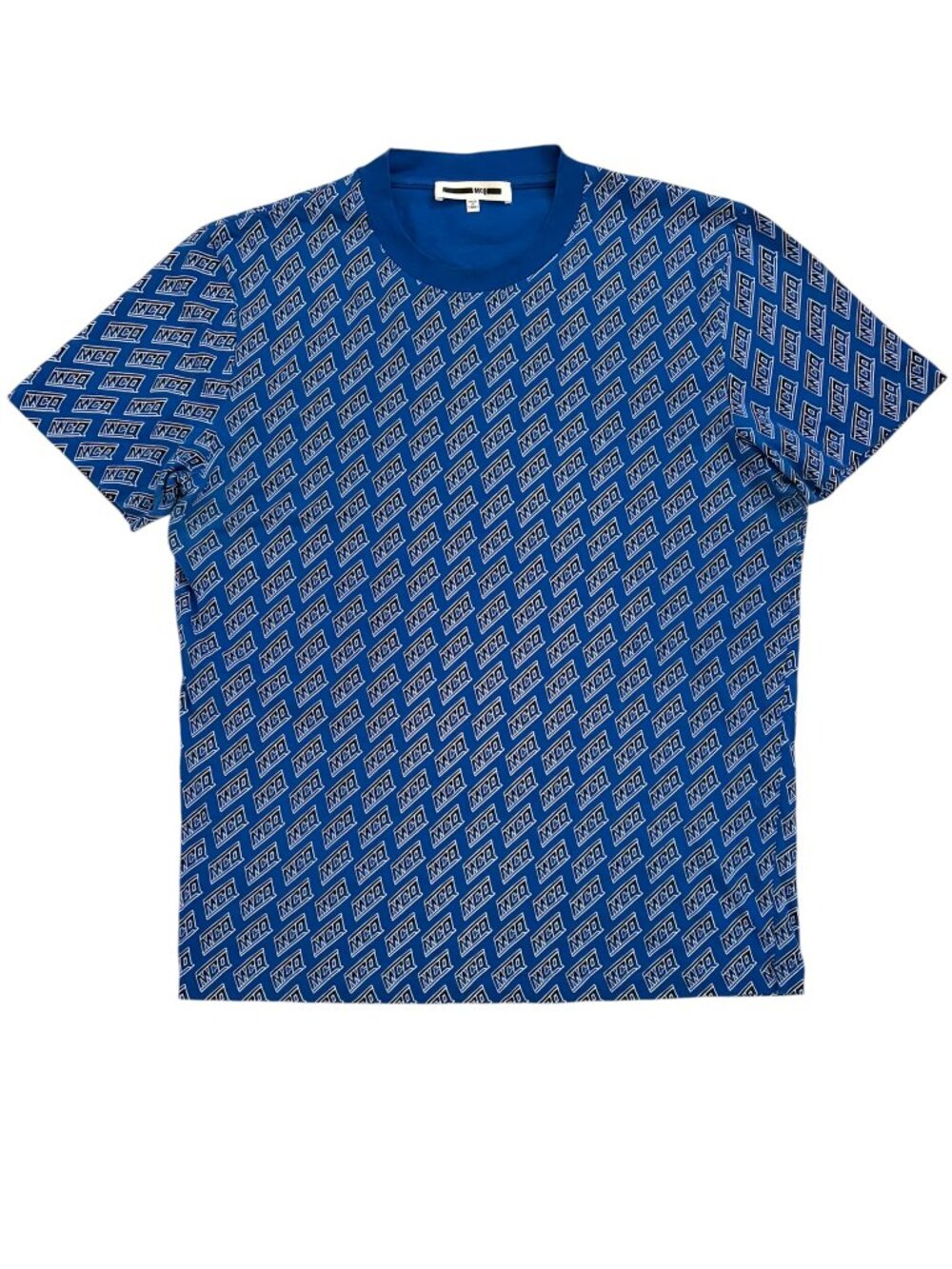McQ ALEXANDER McQUEEN Logo print teeshirt sz L blue cotton